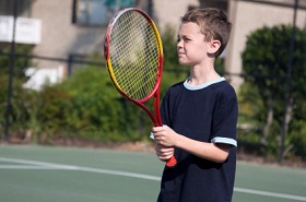 Anxious tennis child