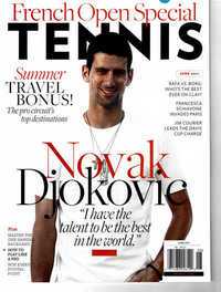 Novak Djokovic on the cover of Tennis Magazine