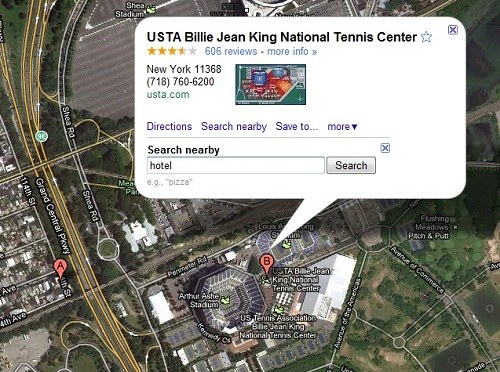 Google Maps search for a hotel