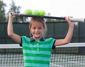 Happy tennis child