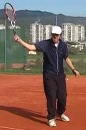 Helmut's backhand follow-through